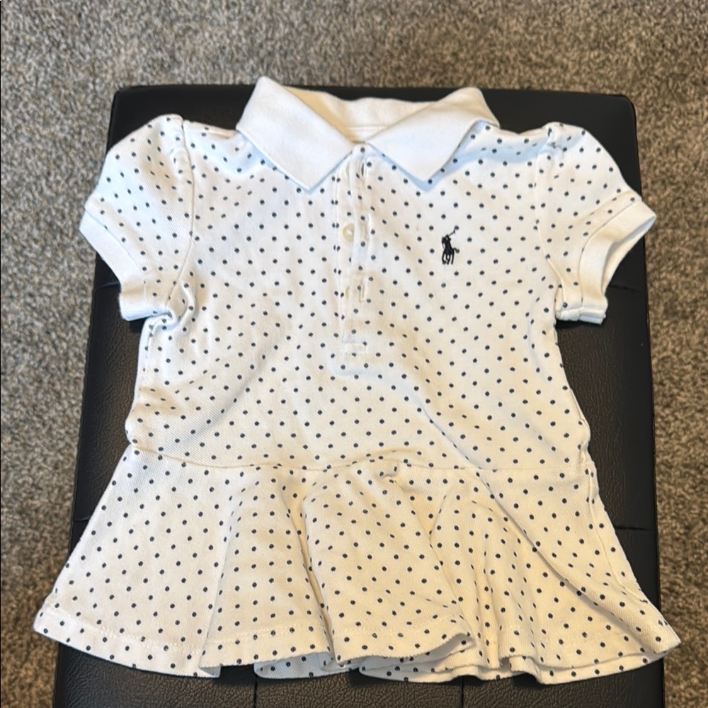 Ralph Lauren White and Black Casual Dress with Flared Silhouette